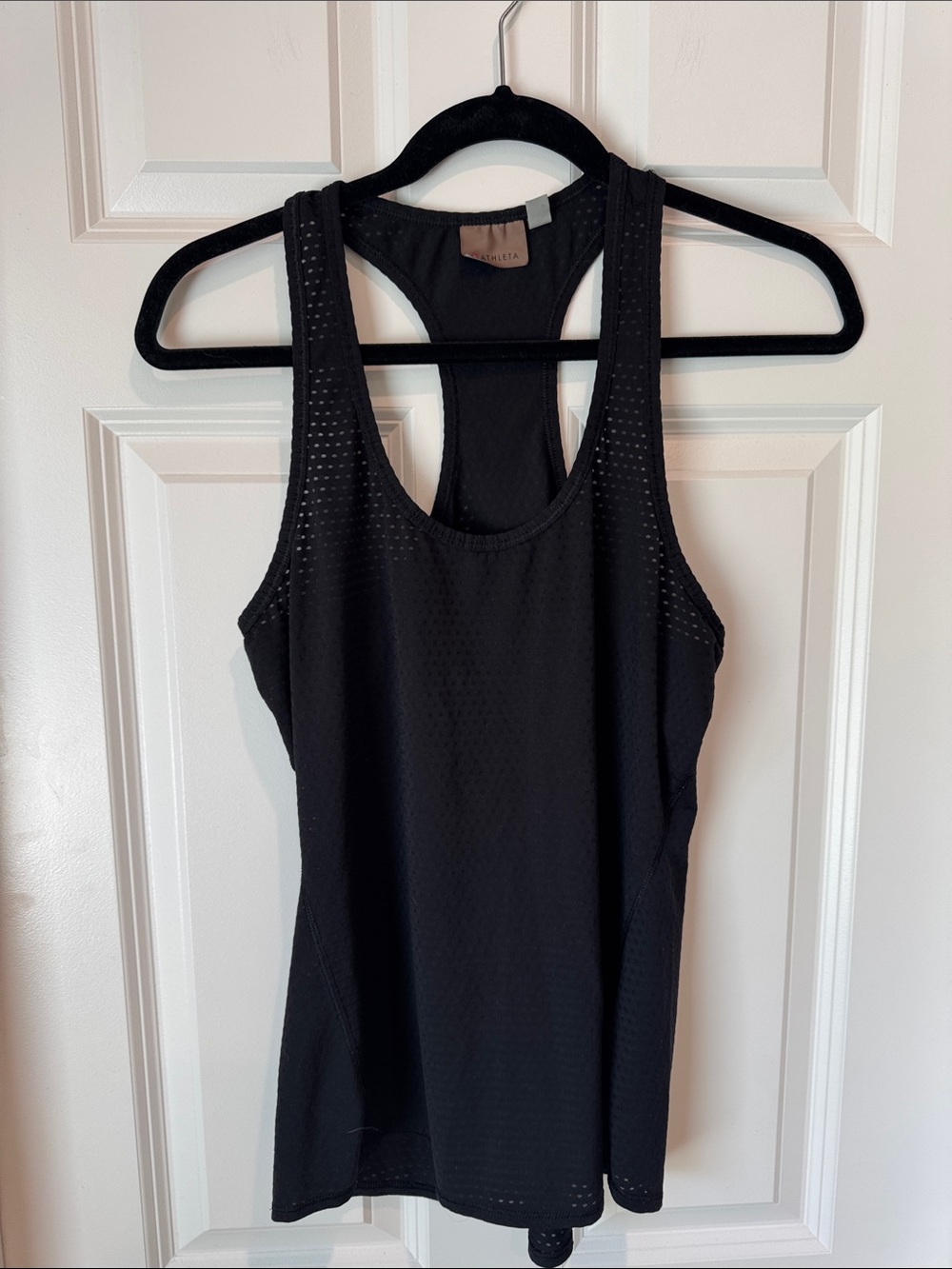 Athleta Racer Back Mesh Tank Top - Black - Small